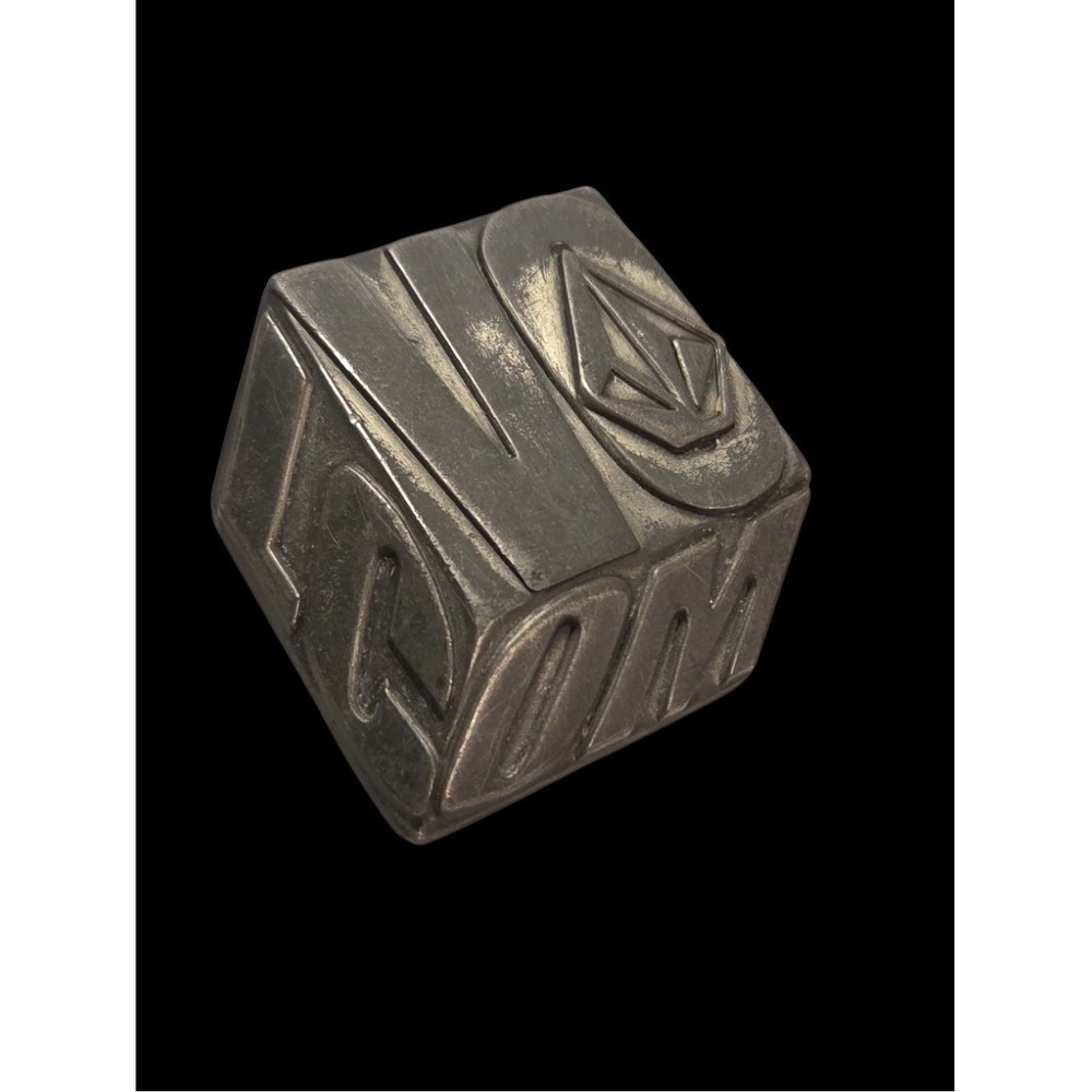 3D Volcom Cube Pewter Belt Buckle Logo Skater Skate Board Distressed Fashion